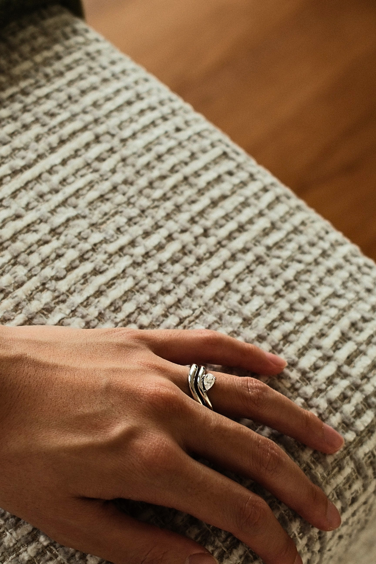 ring set worn stacked on hand